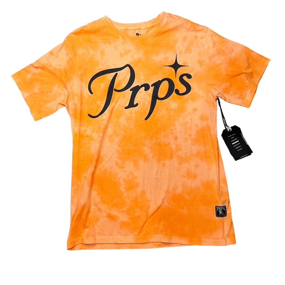 PRPS Tshirt Mens Small Orange Tie Dye Graphic Crew Neck Pullover Tee